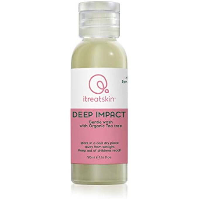 itreatskin DEEP IMPACT FACE WASH - ANTIBACTERIAL FACIAL CLEANSER FOR ACNE PRONE AND OILY SKIN WITH TEA TREE OIL - 50 ML - Image 1